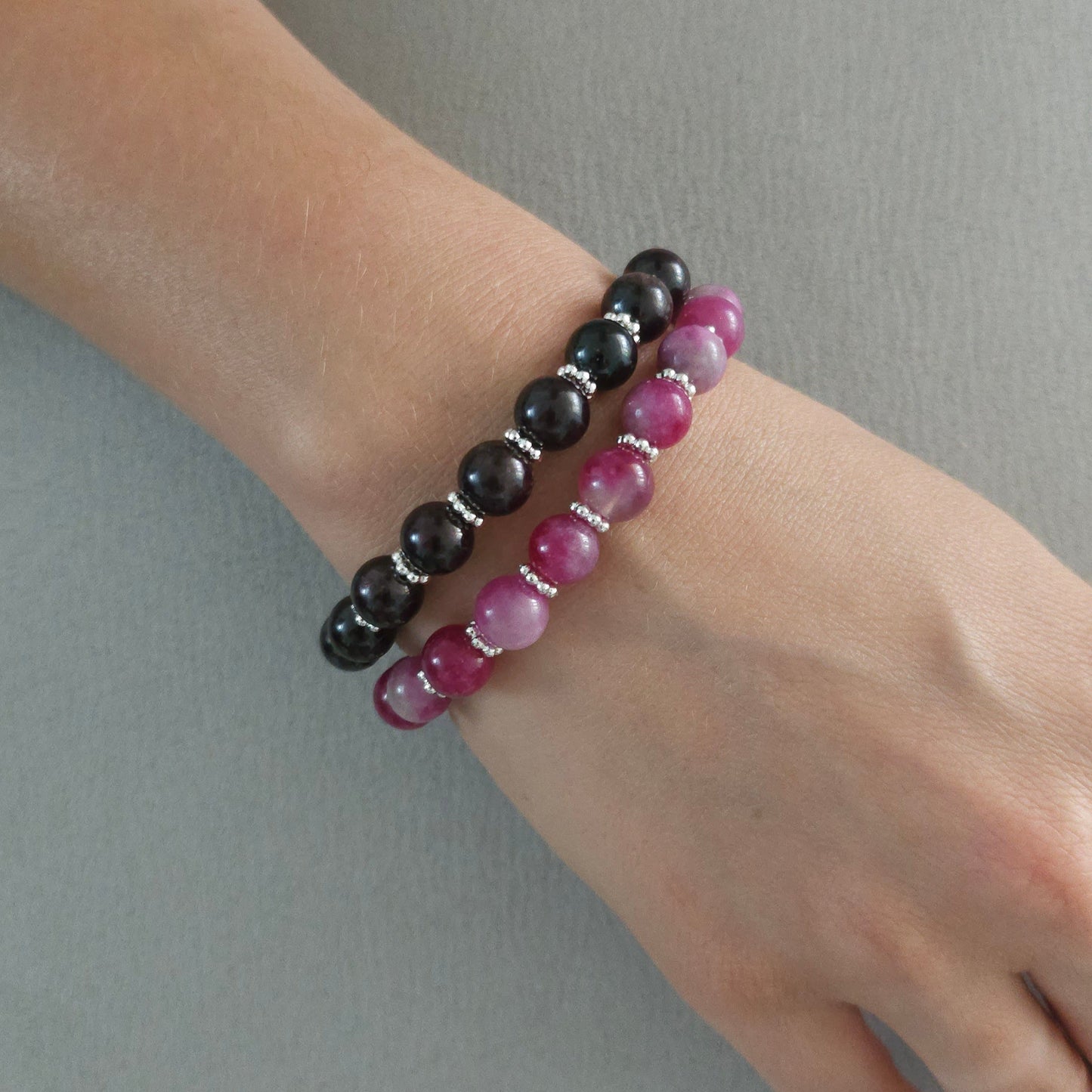 צמיד מאבני גרנט וכסף 2