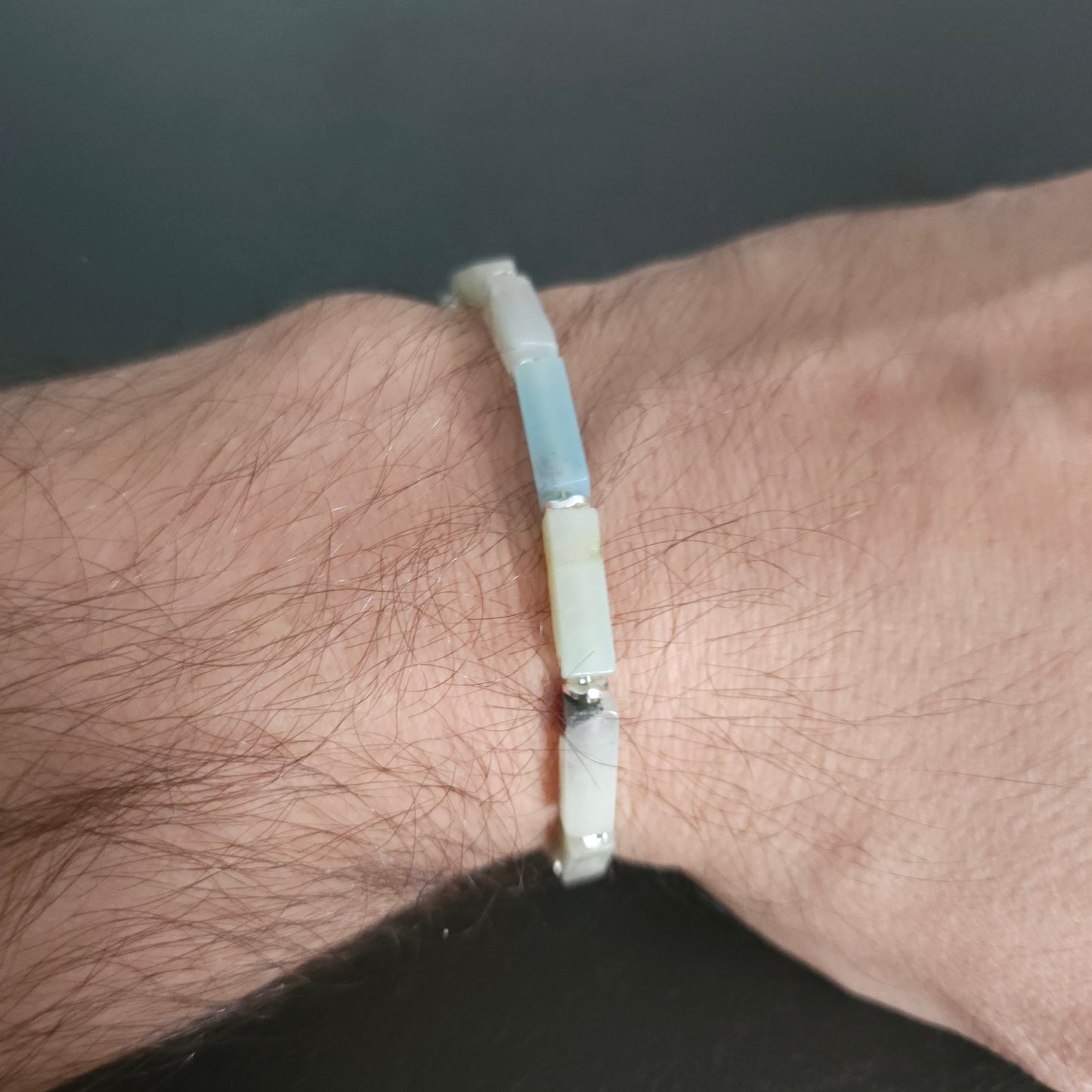 צמיד מאבן לברדורייט יוקרתית