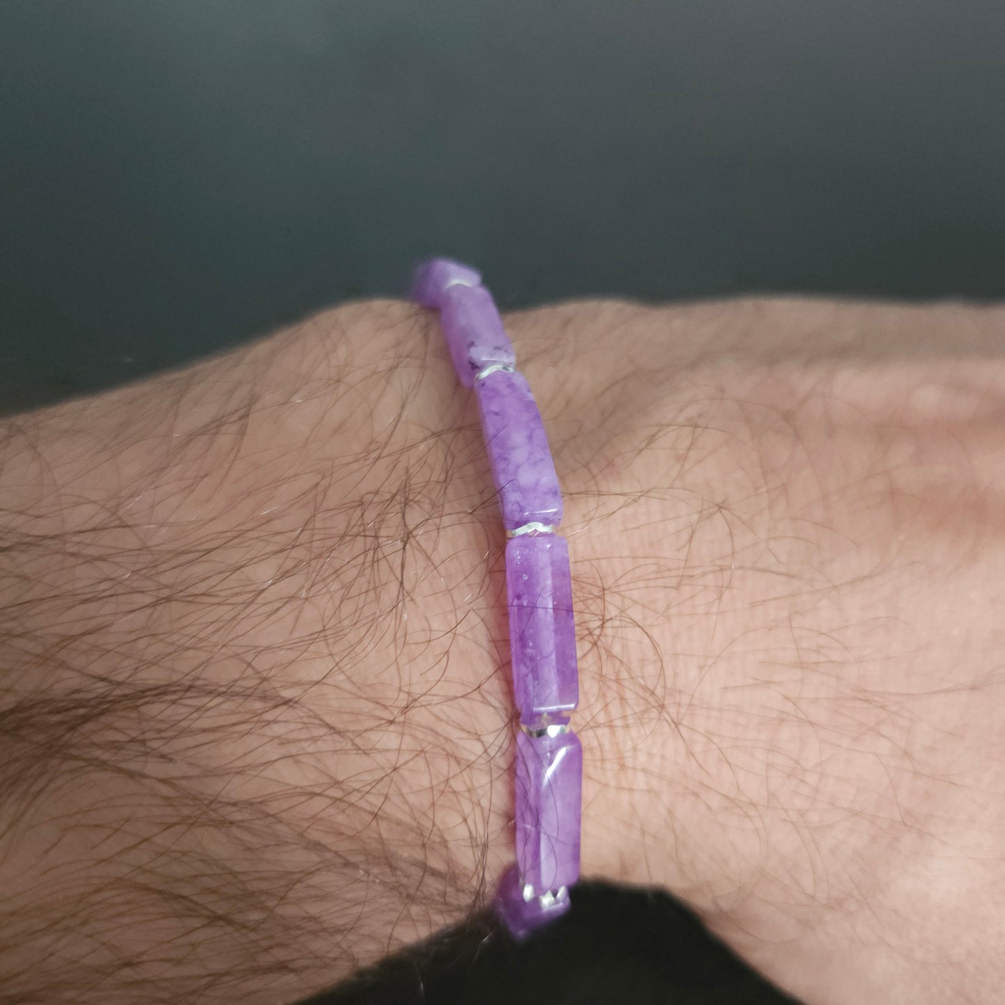 צמיד מאבני אמטיסט בשילוב כסף